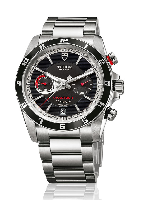 Tudor Grantour Chrono Fy-back Black Dial Steel Replica Watches
