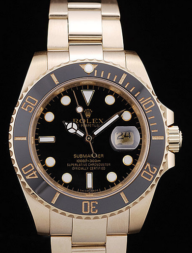 Rolex Submariner Black Ceramic Bezel Rose Gold Replica Watches