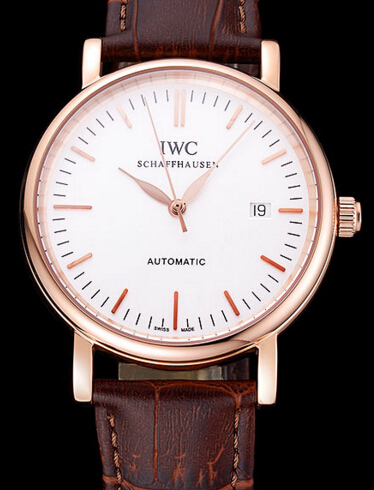 IWC Portofino White Dial Rose Gold Replica Watches ref.5151