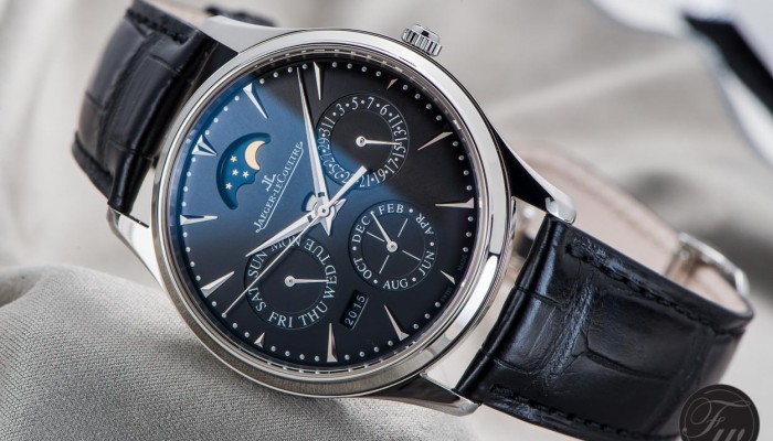 Jaeger-LeCoultre Master Black Dial Leather Steel Watch Replica