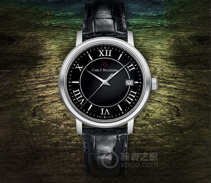 Replica Carl F. Bucherer Adamavi Black Dial Black Leather Steel Watch