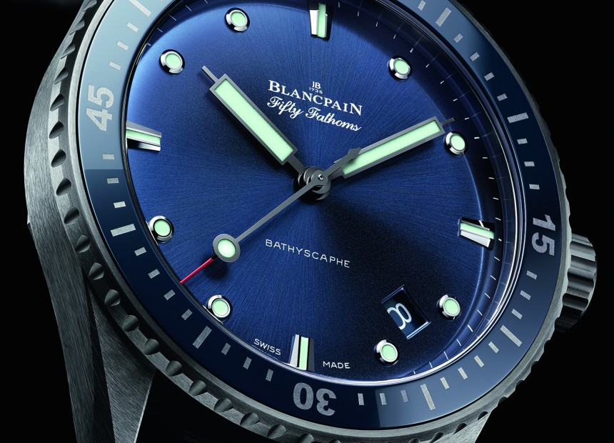 43mm Deep Blue Ceramic Dial Blancpain Fifty Fathoms Bathyscaphe Automatic Replica Watch